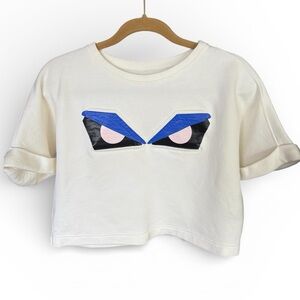 Fendi - Monster Eye Cropped Sweatshirt - Sz 40 (US S/4)